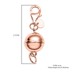 3er Set - Magnetverschluss Rundform, mit Karabinerverschluss, 925 Silber rhodiniert, rosévergoldet, vergoldet ca. 3,00g