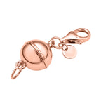 3er Set - Magnetverschluss Rundform, mit Karabinerverschluss, 925 Silber rhodiniert, rosévergoldet, vergoldet ca. 3,00g