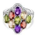 Mehrfarbiger Edelstein-Ring, (Größe 16.00) Edelstahl, ca. 4,59 ct