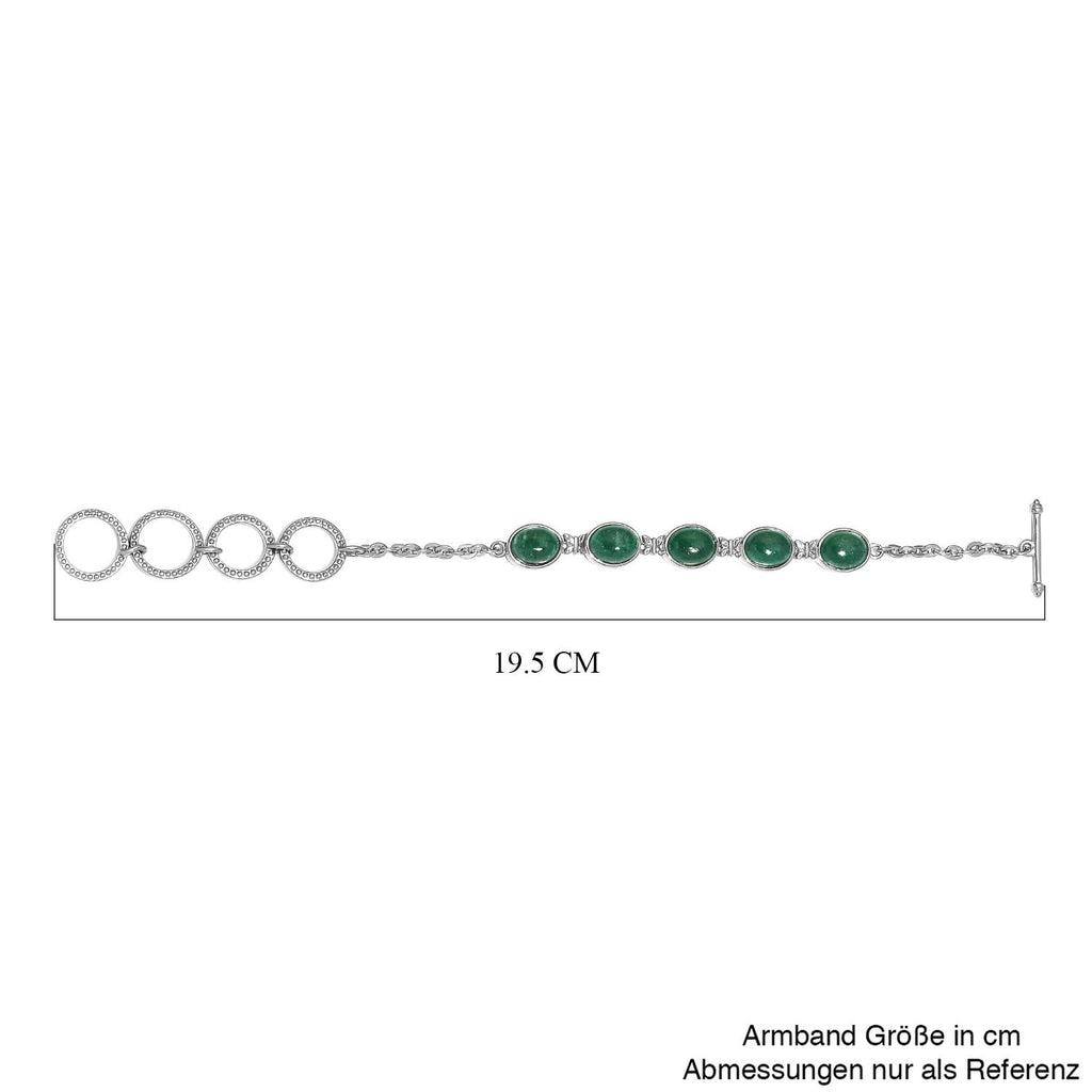 Grünes Aventurin Armband, ca. 19 cm, Edelstahl ca. 11,17 ct