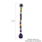 GP Spezial-Kollektion - Afrikanische Amethyst und mehrfarbige Edelstein-Ohrringe, 925 Silber platiniert ca. 22,41 ct
