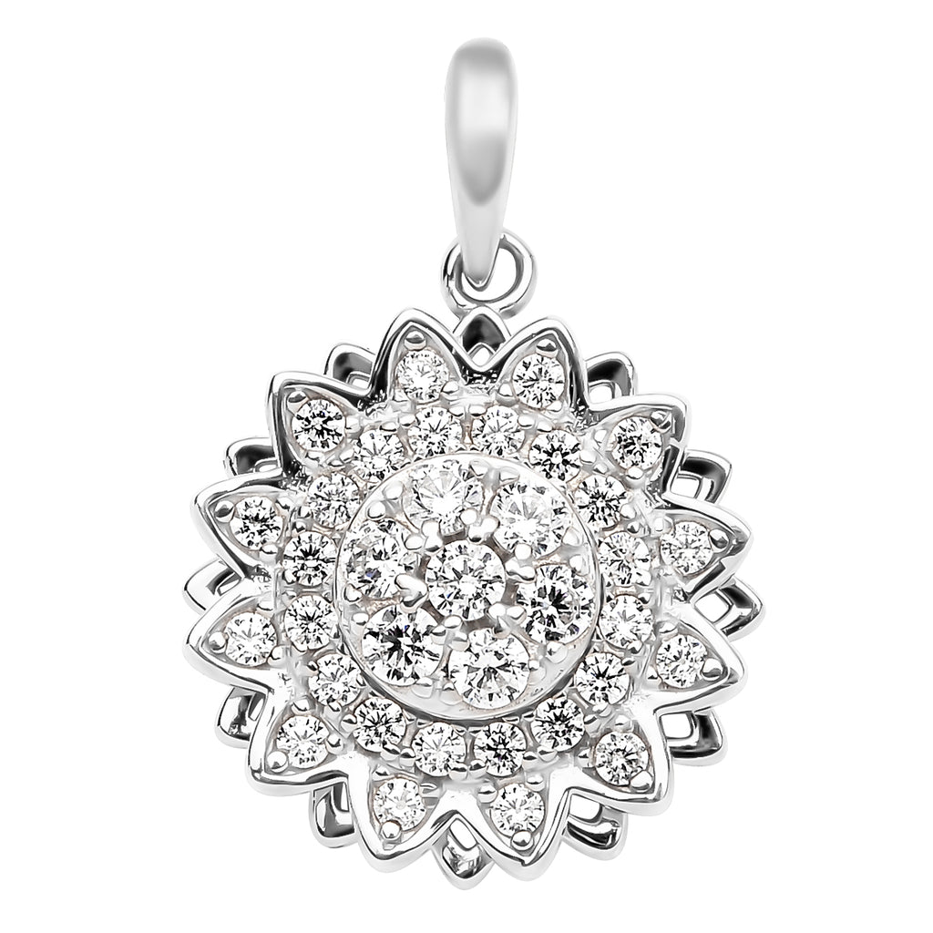 Lustro Stella - Weißer Zirkonia Anhänger, 925 Silber rhodiniert ca. 0.63 ct