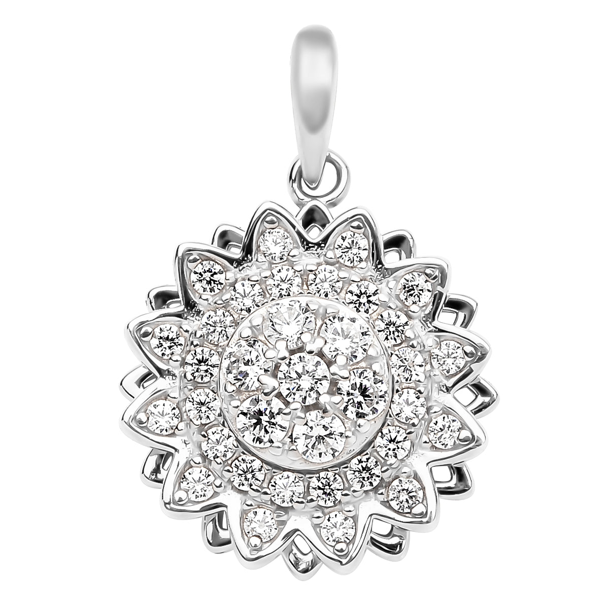 Lustro Stella - Weißer Zirkonia Anhänger, 925 Silber rhodiniert ca. 0.63 ct