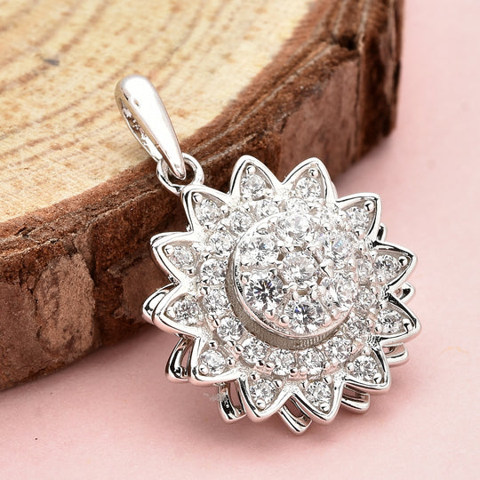 Lustro Stella - Weißer Zirkonia Anhänger, 925 Silber rhodiniert ca. 0.63 ct