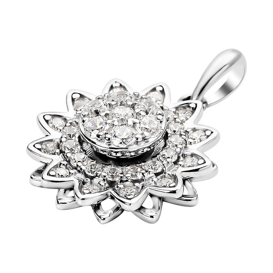 Lustro Stella - Weißer Zirkonia Anhänger, 925 Silber rhodiniert ca. 0.63 ct