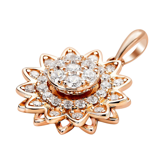 Lustro Stella - Weißer Zirkonia-Anhänger, 925 Silber rosévergoldet ca. 0.63 ct