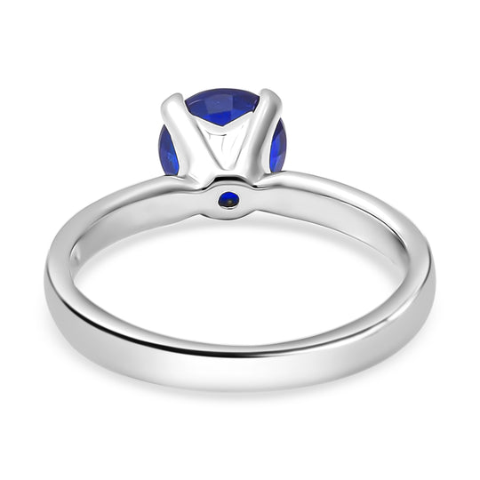 AA Blauer Spinell Ring, 925 Silber platiniert ca. 1.64 ct