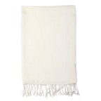 Premium Kollektion - gewebter Schal, 100% Natur Seide, Jamawar Design, 68x190 cm, Elfenbein