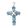Schweizer Blautopas Kreuz-Anhänger, ca. 1,35 ct