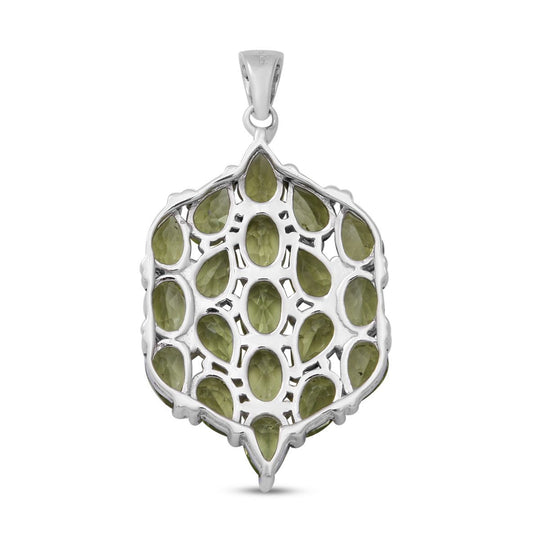 Natürlicher Peridot-Anhänger, 925 Silber platiniert ca. 8.70 ct