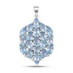 Himmelblauer Topas Anhänger, 925 Silber platiniert ca. 9,51 ct