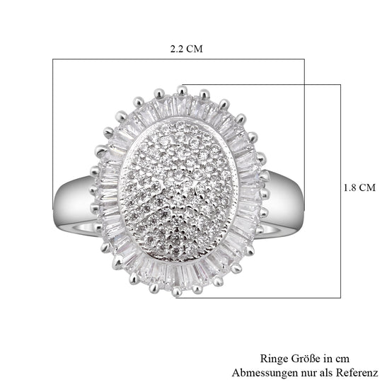 Lustro Stella - weißer Zirkonia Ring, 925 Silber rhodiniert ca. 2,42 ct