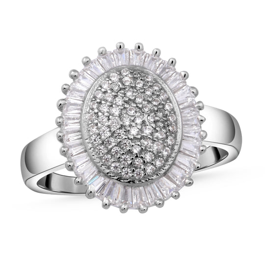 Lustro Stella - weißer Zirkonia Ring, 925 Silber rhodiniert ca. 2,42 ct