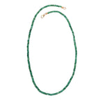 Kagem sambische Smaragd-Halskette, ca. 50 cm, 925 Silber vergoldet ca. 64,00 ct