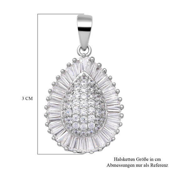 Lustro Stella - weißer Zirkonia-Anhänger, 925 Silber rhodiniert ca. 2,79 ct