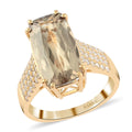 ILIANA - AAA Turkizit und weißer Diamant-Ring, zertifiziert und geprüft, 750 Gold (Größe 17.00) ca. 6.13 ct