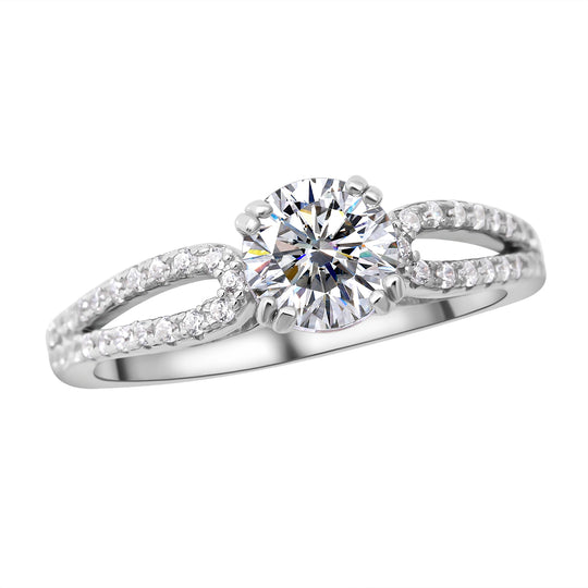 Lustro Stella - Weißer Zirkonia-Ring, 925 Silber rhodiniert ca. 0,90 ct