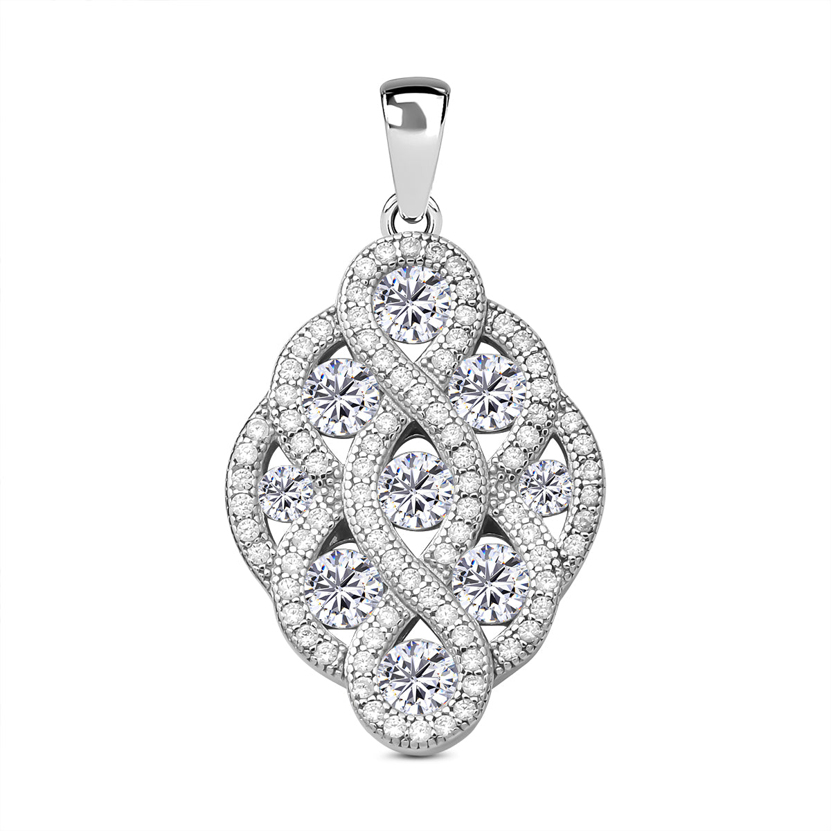 Lustro Stella - Weißer Zirkonia-Anhänger, 925 Silber rhodiniert ca. 1.73 ct