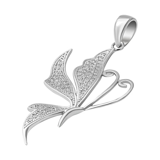 Lustro Stella - Weißer Zirkonia Anhänger, 925 Silber rhodiniert ca. 0,83 ct