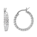 Lustro Stella - Weiße Zirkonia-Creolen, 925 Silber rhodiniert ca. 0.72 ct