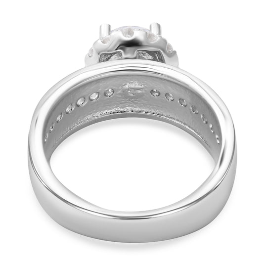 Lustro Stella - Weißer Zirkonia-Ring, 925 Silber rhodiniert ca. 0,86 ct
