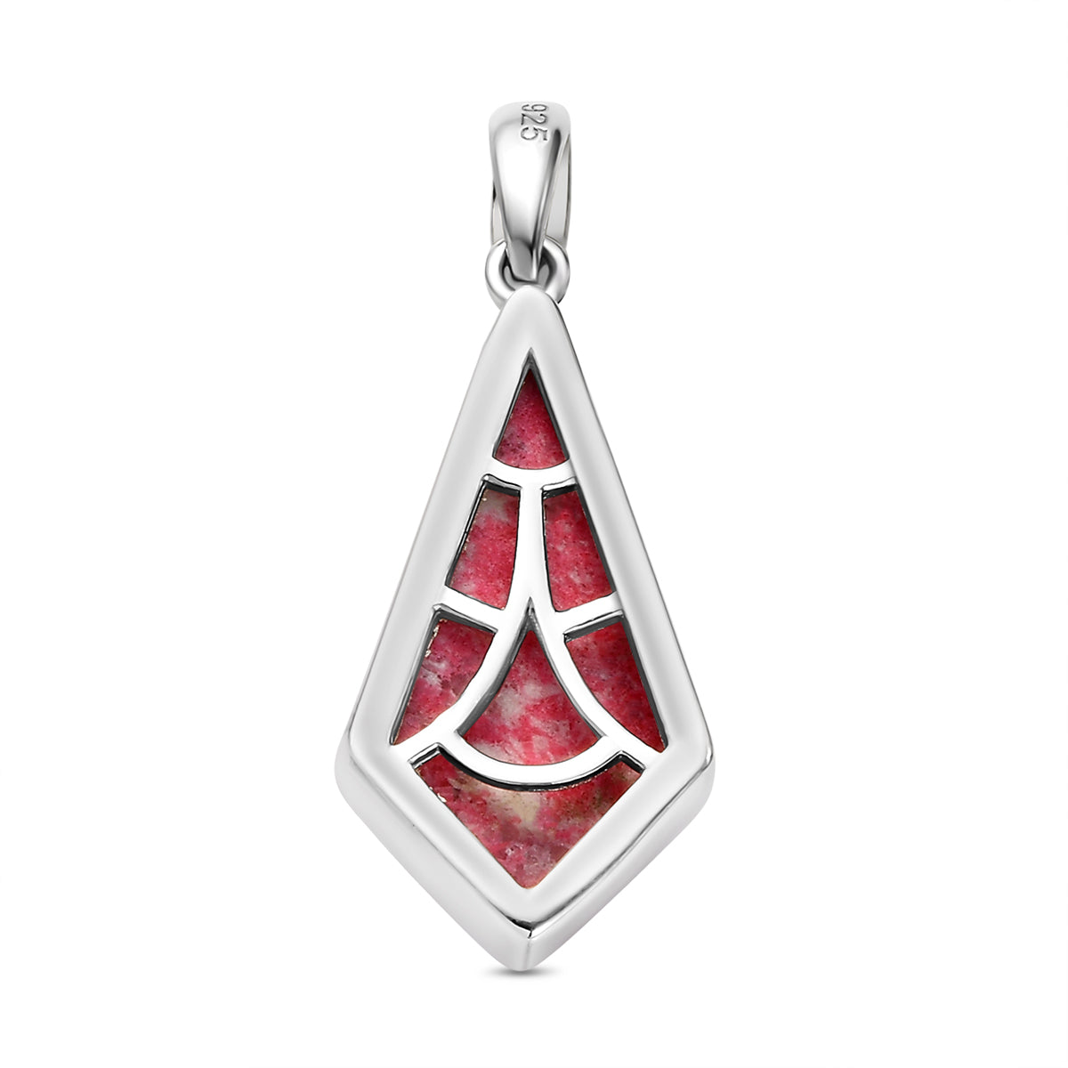 Norwegischer Thulit-Anhänger, 925 Silber platiniert ca. 8.26 ct