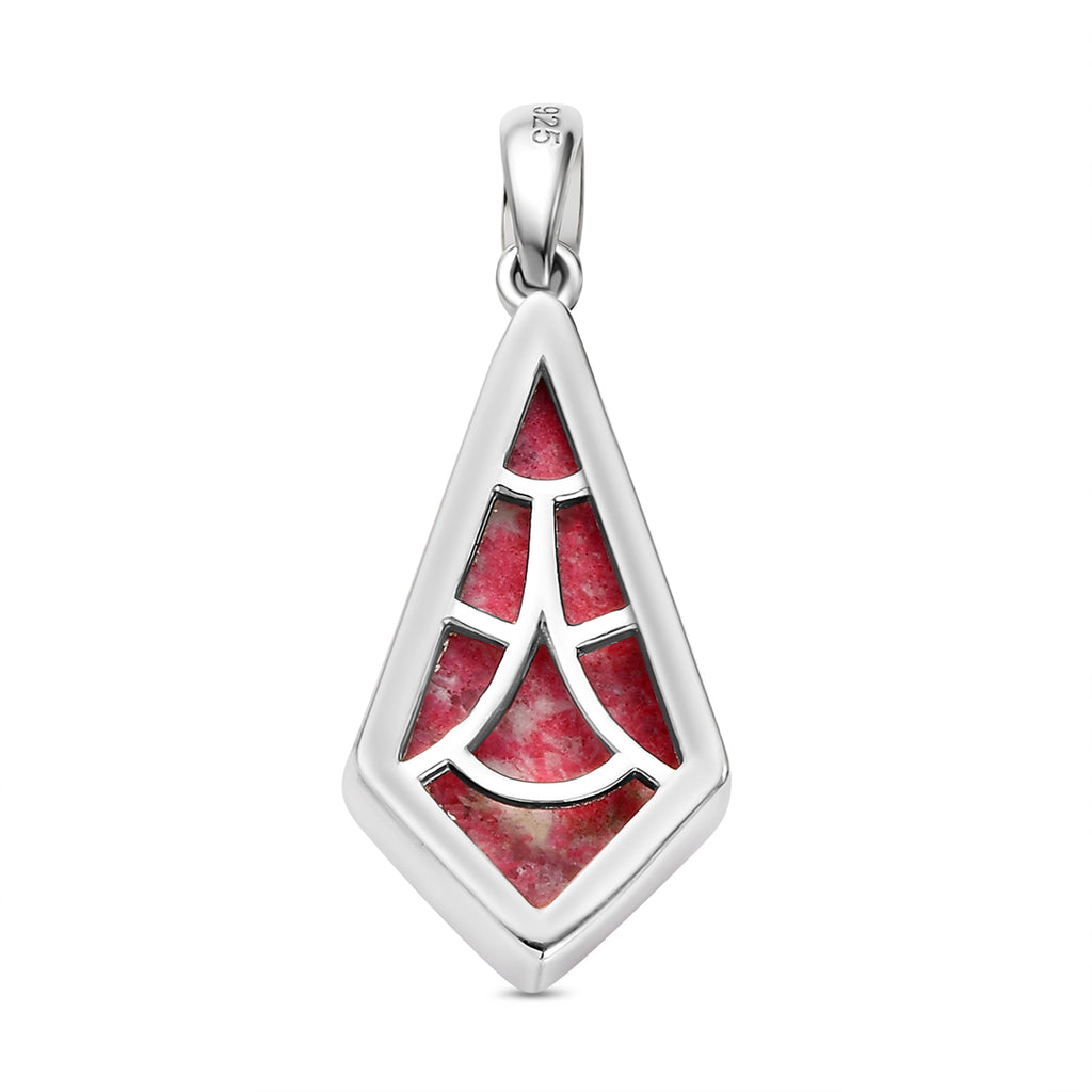 Norwegischer Thulit-Anhänger, 925 Silber platiniert ca. 8.26 ct
