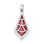 Norwegischer Thulit-Anhänger, 925 Silber platiniert ca. 8.26 ct