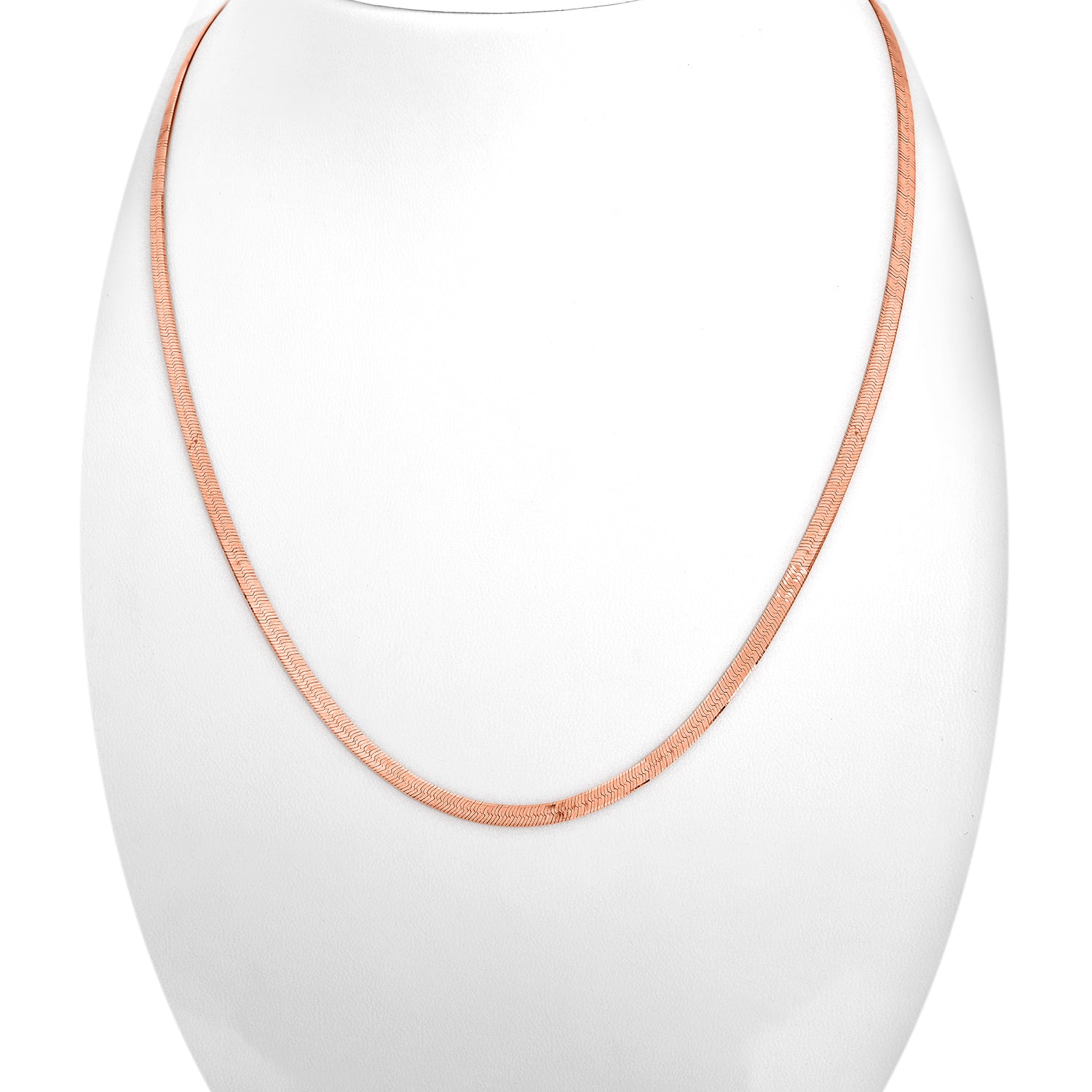 Italianische Fischgrät-Kette, ca. 45 cm mit 5 cm Extender, 925 Silber rosévergoldet ca. 4,73g
