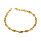 Italienisches Feder-Omega-Armband, ca. 19 cm, 925 Silber vergoldet ca. 5,78g
