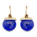 Blaue Kristall-Ohrringe, reines Messing