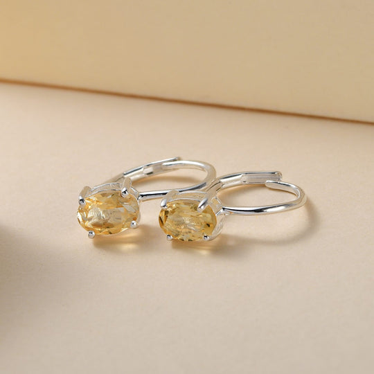 Citrin-Ohrringe, 925 Silber ca. 1,50 ct