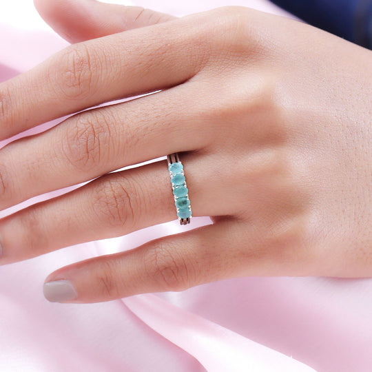 Grandidierit-Ring, 925 Silber platiniert ca. 0,83 ct