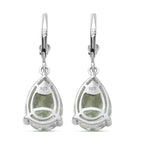 Prasiolith-Ohrringe, 925 Silber platiniert ca. 9,99 ct