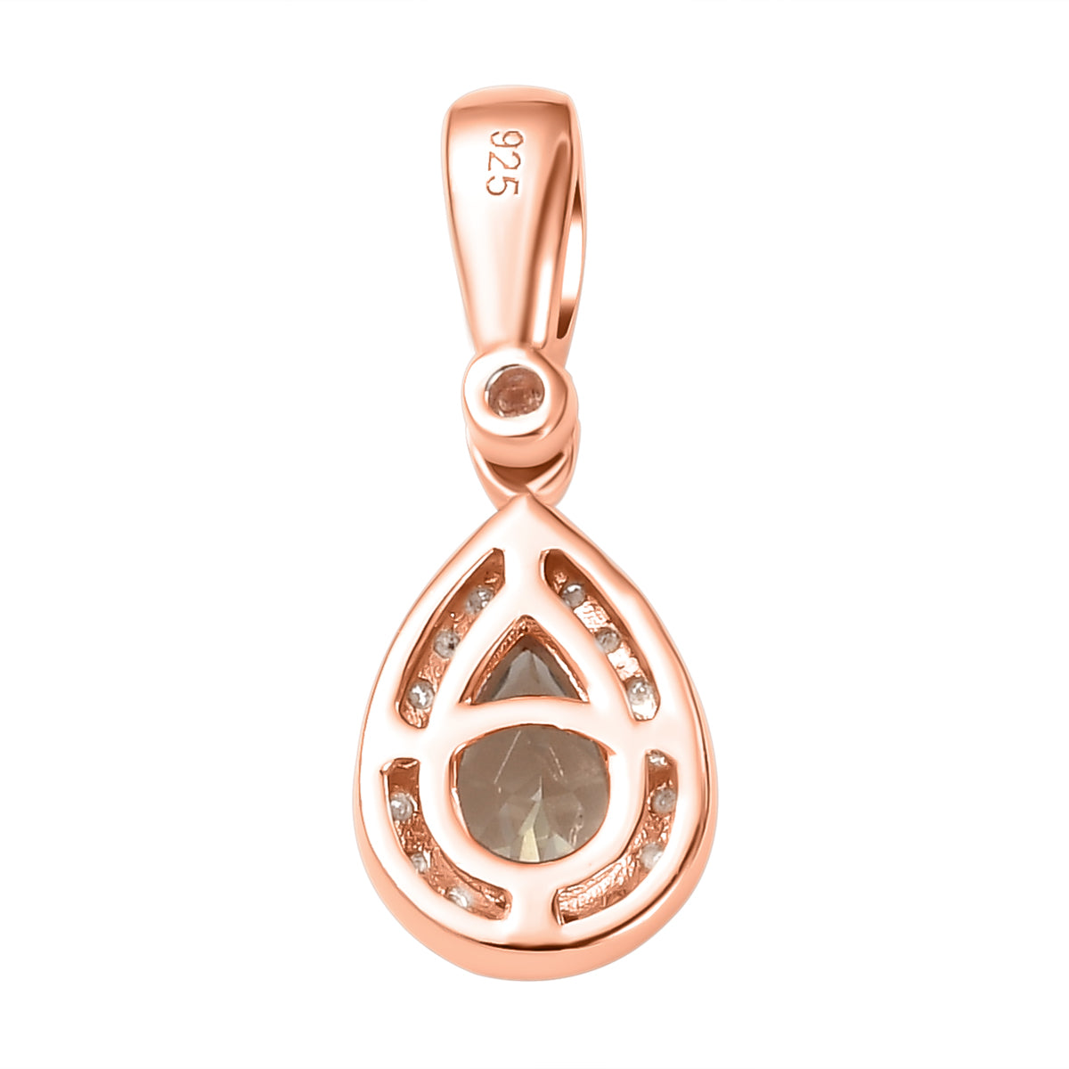 AAA Turkizit und weißer Zirkon-Anhänger, 925 Silber Roségold Vermeil ca. 1.12 ct