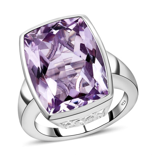 Rose De France Amethyst-Ring, 925 Silber platiniert ca. 14,35 ct