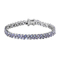 Tansanit Armband, ca. 19 cm, 925 Silber platiniert ca. 13.11 ct