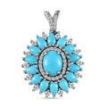 AA Sleeping Beauty Türkis und Zirkon-Anhänger - 5,77 ct.