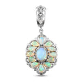 Natürlicher Äthiopischer Opal Anhänger 925 Silber platiniert ca. 2,52 ct