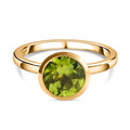 Natürlicher Peridot-Ring, 925 Silber vergoldet (Größe 16.00) ca. 1.97 ct