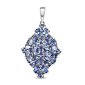 Tansanit Cluster Anhänger in Silber, 4,79 ct.