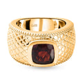 Roter Granat Ring, Reines Messing, goldfarben (Größe 16.00) ca. 2.67 ct