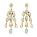 Natürlicher Äthiopischer Welo-Opal und Zirkon Ohrringe in Silber 5,19 Ct