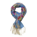 100% Merino Woll-Schal mit Quasten, 70x180cm, Mehrfarbig