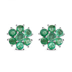 Kagem sambische Smaragd-Ohrringe, 925 Silber platiniert ca. 1,77 ct