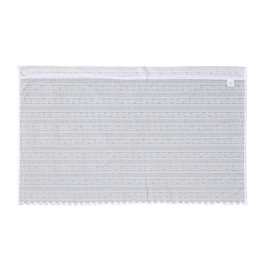 Gardinen mit verstellbarer Metallstange, gestrickter Stoff, 145x90cm, gewebt, kleine Blumen