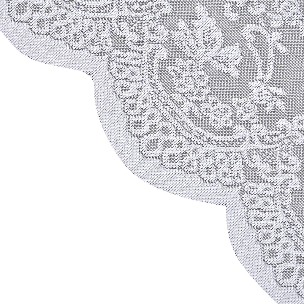 Gardinen mit verstellbarer Metallstange, gestrickter Stoff, 145x90cm, gewebt, weiß, Ranken