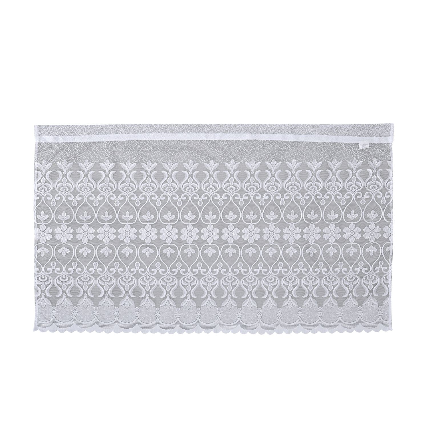 Gardinen mit verstellbarer Metallstange, gestrickter Stoff, 145x90cm, gewebt, Blumen