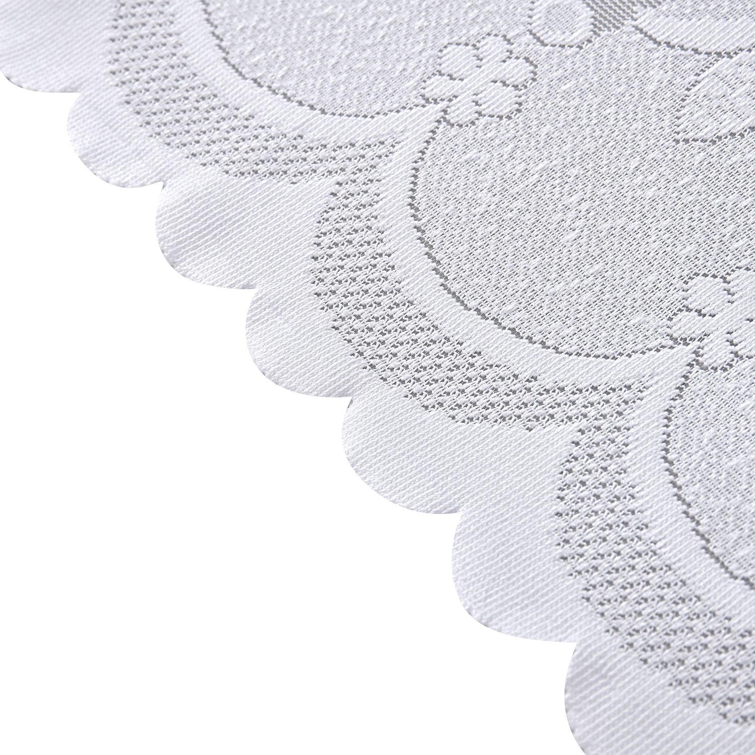 Gardinen mit verstellbarer Metallstange, gestrickter Stoff, 145x90cm, gewebt, Blumen