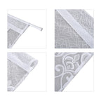 Gardinen mit verstellbarer Metallstange, gestrickter Stoff, 145x90cm, gewebt, Blumen